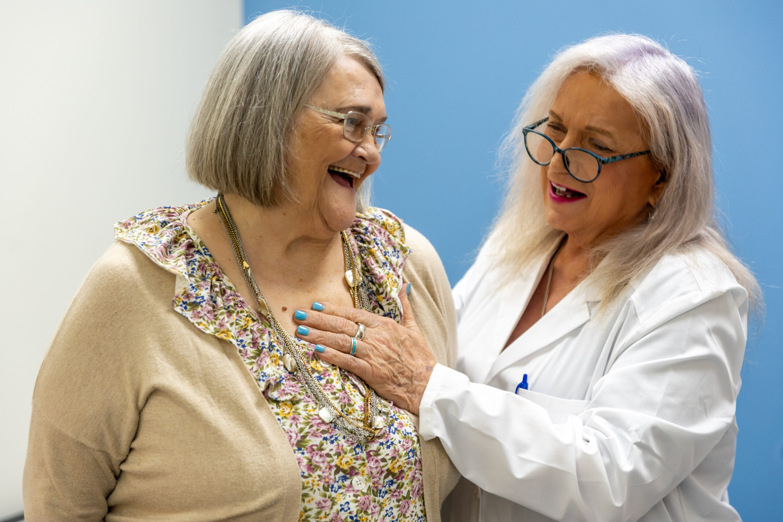 Dr. Riehl with patient